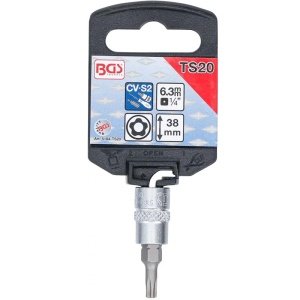 Capat cheie tubulara BGS 1/4" cu varf TorxPlus cu gaura 5 colturi, TS20 - Img 2