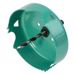 Carota de taiere din otel carbon Wolfcraft 5972000, diametru 105 mm, tija hexagonala, adancime taiere 30 mm - Img 1