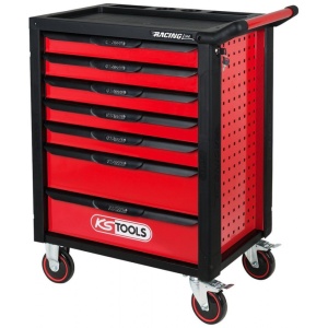 Cărucior de atelier KS TOOLS RACINGline cu 7 sertare și 215 unelte premium - Img 1