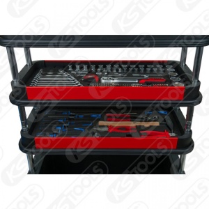 Cărucior de unelte de montaj KS TOOLS BUTLER, pliabil, echipat cu 175 de unelte premium - Img 4