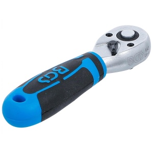 Cheie cu clichet reversibila 1/4", 110 mm, dantura fina, BGS STUBBY - Img 3