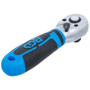 Cheie cu clichet reversibila 3/8", 135 mm, dantura fina, BGS STUBBY - Img 4