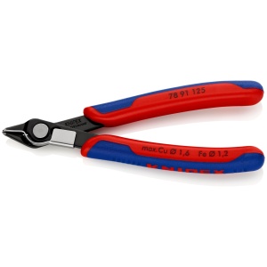 Cleste electronica, tais cu fateta mica, cu arc de retinere, KNIPEX, 125 mm - Img 2