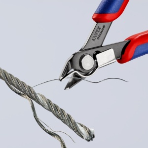 Cleste electronica, tais cu fateta mica, cu arc de retinere, KNIPEX, 125 mm - Img 5