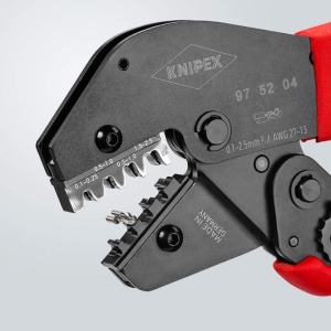 Cleste sertizat conectori cu fisa neizolati, deschisi, KNIPEX, 0.1 - 2.5 mm² - Img 6