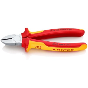 Cleste sfic, cromat, izolata la 1000 V, KNIPEX, 180 mm - Img 1