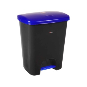 Coș de gunoi reciclare selectivă cu pedală 15 L corp gri capac color - Img 1