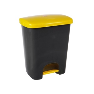 Coș de gunoi reciclare selectivă cu pedală 25 L corp gri capac color - Img 4