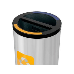 Coș inox colectare selectivă 2 compartimente cu găleată interioară, 2 x 30 L - Img 5