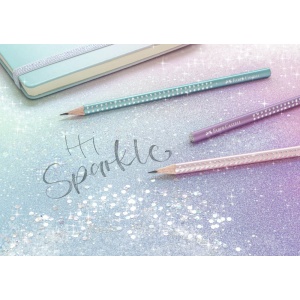 Creion grafit B triunghiular sparkle bleu ocean metalizat 2023 Faber-Castell - Img 3