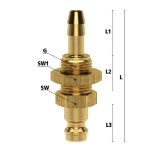 Cupla rapida mini tata Ludecke ESM_6_SSVAB, DN 5, furtun 6 mm, inchidere dubla - Img 2
