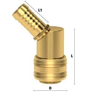 Cupla rapida standard mama Ludecke ES_6_T-45, DN 7.2, pentru furtun 6 mm, 45 grade - Img 2