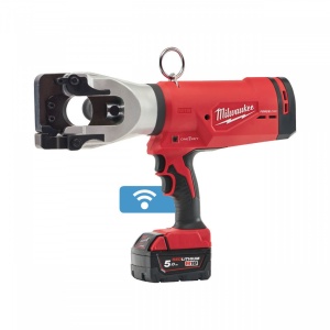 Cutter hidraulic pentru cablu cu acumulator Milwaukee M18 HCC45-522C, taie cablu ACSR și ACSS de până la ∅ 44 mm, livrat cu acumulatori, valiza