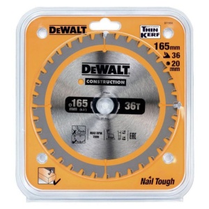 Disc Dewalt DT1950 pentru fierastrau circular, D 165x20x1.86 mm, 36 dinti, pentru taiere universala, seria Dewalt Construction - Img 2
