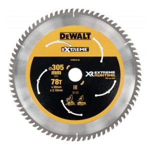 Disc Dewalt DT99576 pentru fierastrau circular, D 305x30x2.16 mm, 78 dinti, pentru taiere extra-fina, seria Extreme Runtime