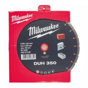 Discuri diamantate DUH Milwaukee, beton armat, pavaj, zidarie (Diametru interior disc (mm): 25.4, Diametru disc (mm): 350, Tip: DUH 350, Înălțime segment (mm): 10) - Img 2