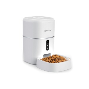 Dispenser hrană animale WiFi Tellur Smart, Cameră UltraHD, 4L, Alb - Img 1