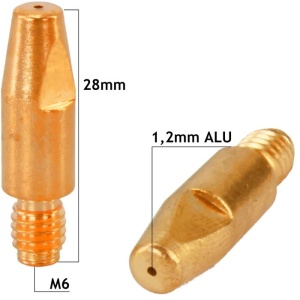 Duza de contact sarma de aluminiu 1.2 mm, M6x28 mm - Img 2