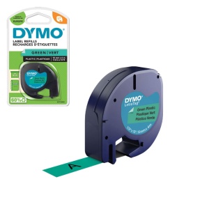 Etichete originale plastic verde 12mm x 4m DYMO LetraTag 91204 S0721640