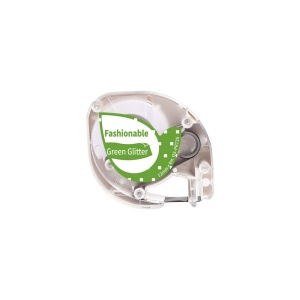 Etichete sclipici Dymo Letratag alb verde compatibile 12mm x 4m AIMO S0721640 91204