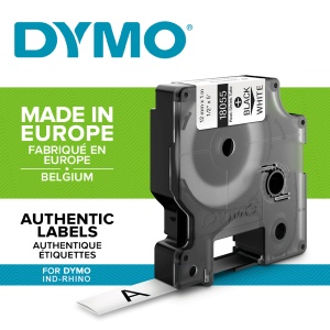 Etichete tub termocontractibil DYMO ID1 12mm x 1.5m negru alb 18055 S0718300 DY18055 - Img 2