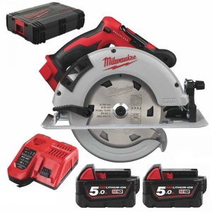 Fierastrau circular cu acumulator Milwaukee M18 BLCS66-502X, adancime taiere 66 mm, livrat cu acumulatori, valiza