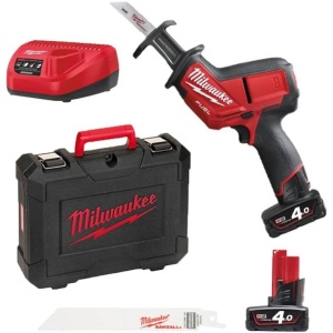 Fierastrau sabie cu acumulator Milwaukee FUEL M12 CHZ-402C, livrat cu acumulatori, valiza