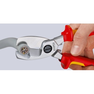 Foarfeca de taiat cablu, manere izolate la 1000 V prin imersie, KNIPEX, 200 mm - Img 4