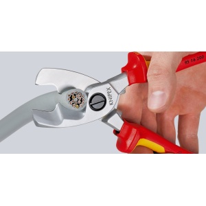Foarfeca de taiat cablu, manere izolate la 1000 V prin imersie, KNIPEX, 200 mm - Img 5