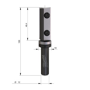 Freza lemn de profil cu sablon cu cutite din carbura interschimbabile Milwaukee S12, 19/100mm - Img 2