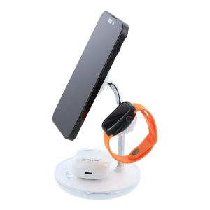 Încărcător wireless birou Tellur, 3-in-1, certificat MagSafe 15W, Watch 2.5W, TWS 5W, alb - Img 5