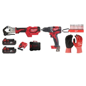 Kit Sertizor hidraulic, HDCT-202C, 18V + Masina de gaurit 18V, 2 baterii, incarcator, geanta, accesorii