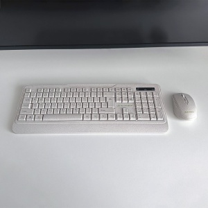 Kit tastatură și mouse fără fir Tellur Green, 2.4GHz, nano receiver, crem - Img 5