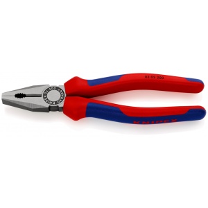 KNIPEX 03 02 200 Patent combinat cu manşoane multicomponent vopsit negru 200 mm