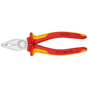 KNIPEX 03 06 200 SB Patent combinat izolate, cu manere multicomponent, testate VDE cromat 200 mm (carton cu autoservire/în blister) - Img 3