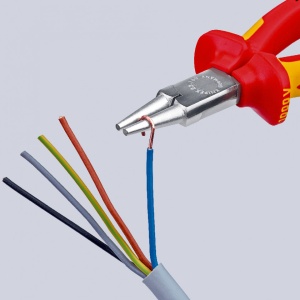 KNIPEX 22 06 160 Clește rotund izolate, cu manere multicomponent, testate VDE cromat 160 mm - Img 4