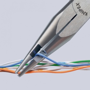 KNIPEX 27 01 160 Clește plat-rotund cu tăietor median (clește pentru cabluri de telefonie) acoperite cu plastic 160 mm - Img 5