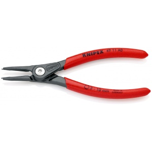 KNIPEX 49 11 A0 clește de precizie pentru inele de siguranță pentru inele exterioare pe axuri acoperit cu material plastic aderent bonderizat în culoarea gri 140 mm
