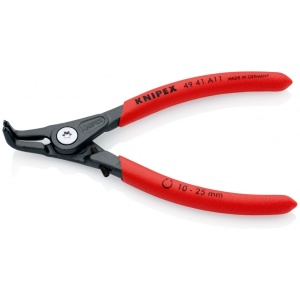 KNIPEX 49 41 A11 clește de precizie pentru inele de siguranță pentru inele exterioare pe axuri acoperit cu material plastic aderent bonderizat în culoarea gri 130 mm - Img 1