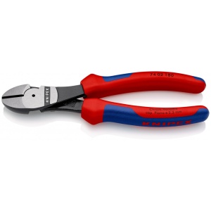 KNIPEX 74 02 180 Șfic de forță cu manşoane multicomponent vopsit negru 180 mm
