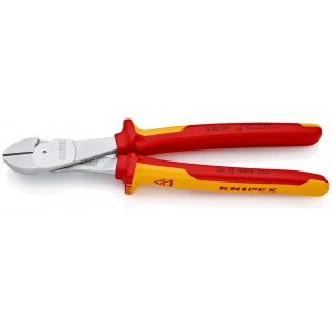 KNIPEX 74 06 250 Șfic de forță izolate, cu manere multicomponent, testate VDE cromat 250 mm