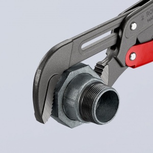 KNIPEX 83 61 020 Clește pentru țevi cu fălci încovoiate cu reglare rapidă acoperite cu plastic vopsit electrostatic gri 560 mm - Img 4