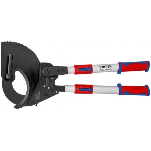 KNIPEX 95 32 100 Foarfeca pentru cabluri (principiul clichetului) cu laturi telescopice cu manşoane multicomponent 680 mm
