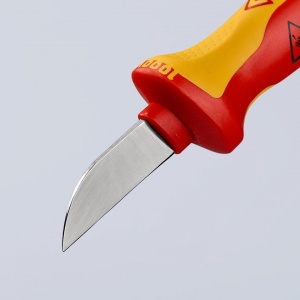 KNIPEX 98 52 Cuțit de tăiat cabluri mâner izolator multicomponent, testat de VDE 190 mm - Img 8