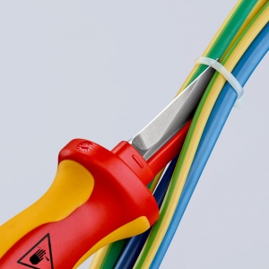 KNIPEX 98 54 Cuțit de tăiat cabluri mâner izolator multicomponent, testat de VDE 190 mm - Img 6