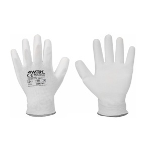 Manusi 4WRK Blizzard albe din poliester acoperite cu un strat de poliuretan alb, 10(XL)