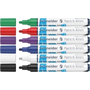 Marker cu vopsea acrilică Paint-It 320 4 mm Schneider 6 buc/set1 - Img 2