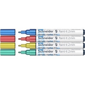 Marker metalic Schneider Paint-It 011 2 mm 4 buc/set2 - Img 3
