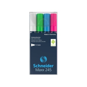 Marker pentru sticlă Schneider Maxx 245 4 buc/set - Img 1