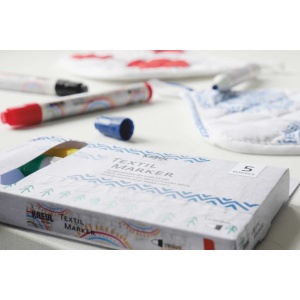 Marker pentru textile Kreul vârf Mediu 5 buc/set - Img 3